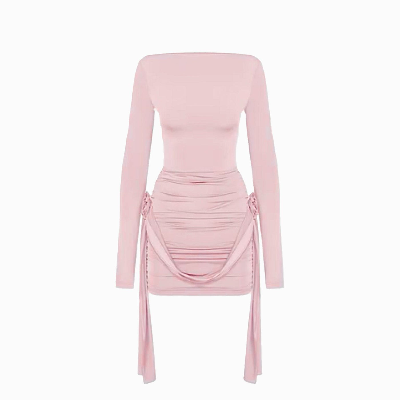 Rosa Mini-Bodycon-Kleid "Sweet Ruched"